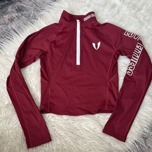 Firm abs half zip cropped long sleeve size  S